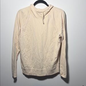 Zuda Cream Hooded Sweatshirt with Ribbed Detail- Sz XS